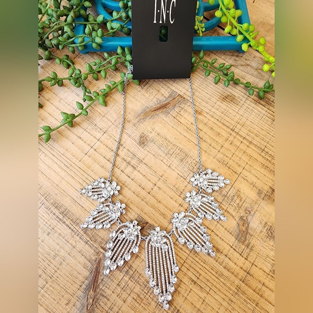 I.N.C. Silver-Tone Crystal Statement Necklace NWT & ready to party!